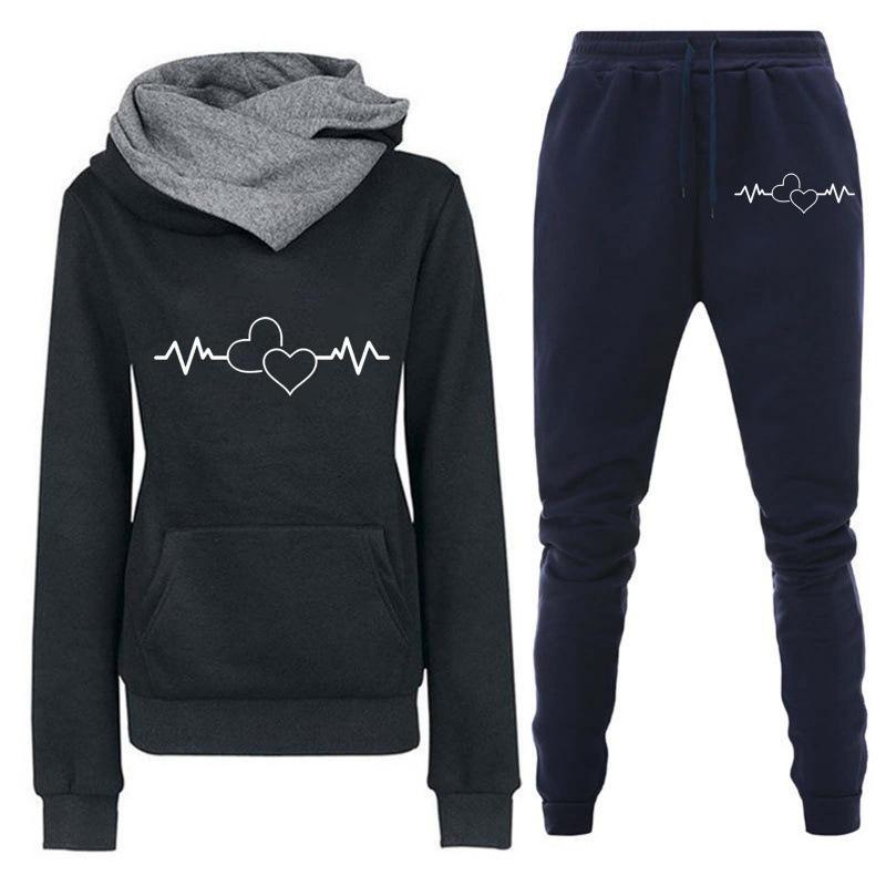 2024 Spring and Autumn Winter New Velvet Hooded Sportswear Set for Women, Hoodies, Pants, Women's Clothing