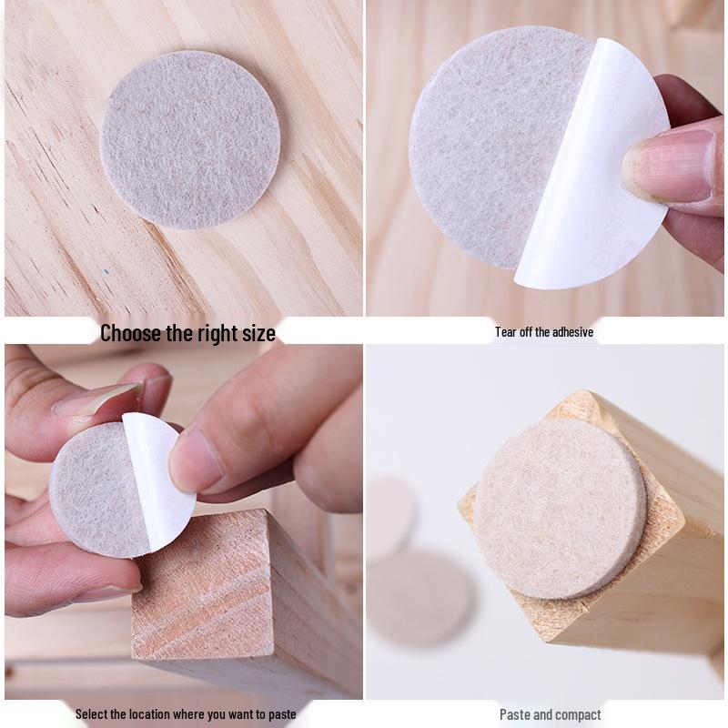 Self-Adhesive Protective Pads for Table and Chair Legs - Anti-Collision, Noise-Reducing, Solid Wood Furniture Cushioning