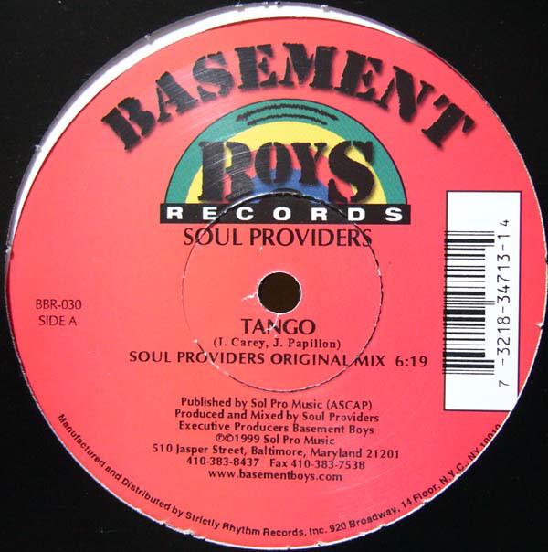 

12-дюймовая пластинка SOUL PROVIDERS - Tango BBR030 Basement Boys R 1999 US Танцевальная и Электронная Б/У
