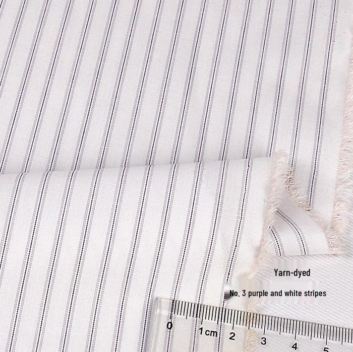 Blue, White, Gray Striped Cotton Fabric for Summer Shirts and Work Dresses