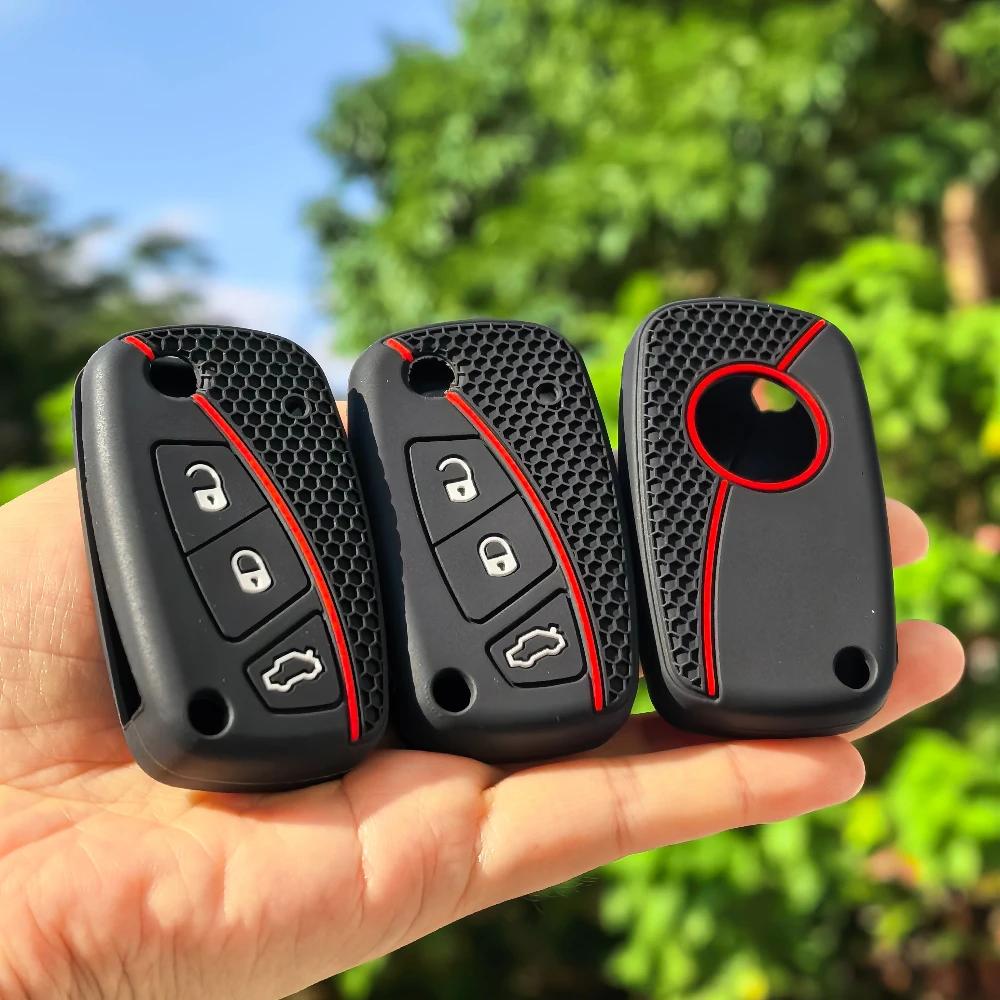 Silicone Car Key Fob Case Cover For Fiat Panda Grande Punto Stilo Streetka Urban Doblo Bravo Dot Ducato 500 Accessories