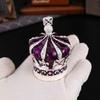 Crown jewelry box enamel color metal handicraft earrings ring jewelry box European crown decorative box ornament