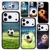 Capa Case for iPhone 17 Air 16 Pro Max 15 Plus 11 13 Mini 14 12 Back Phone Cover Fire Football Soccer Ball