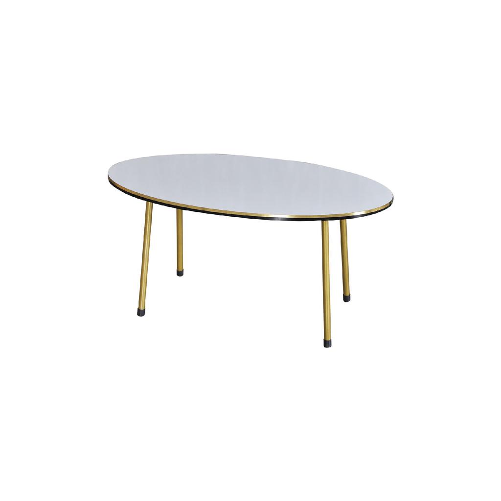 Coffee Table Bendir Ellipse Metal Leg Double Gold