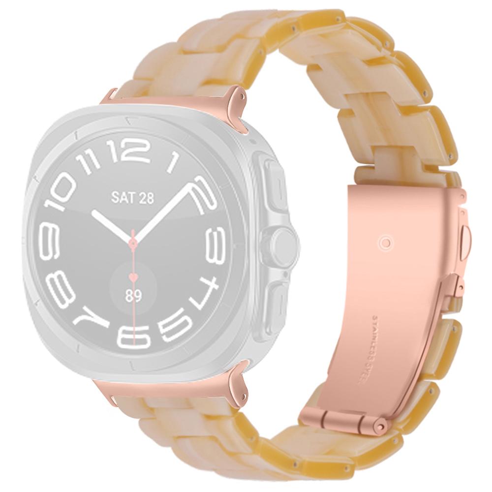 For Samsung Galaxy Watch Ultra 47mm Waterproof Resin Acrylic Watch Strap Buckle Design Wrist Band