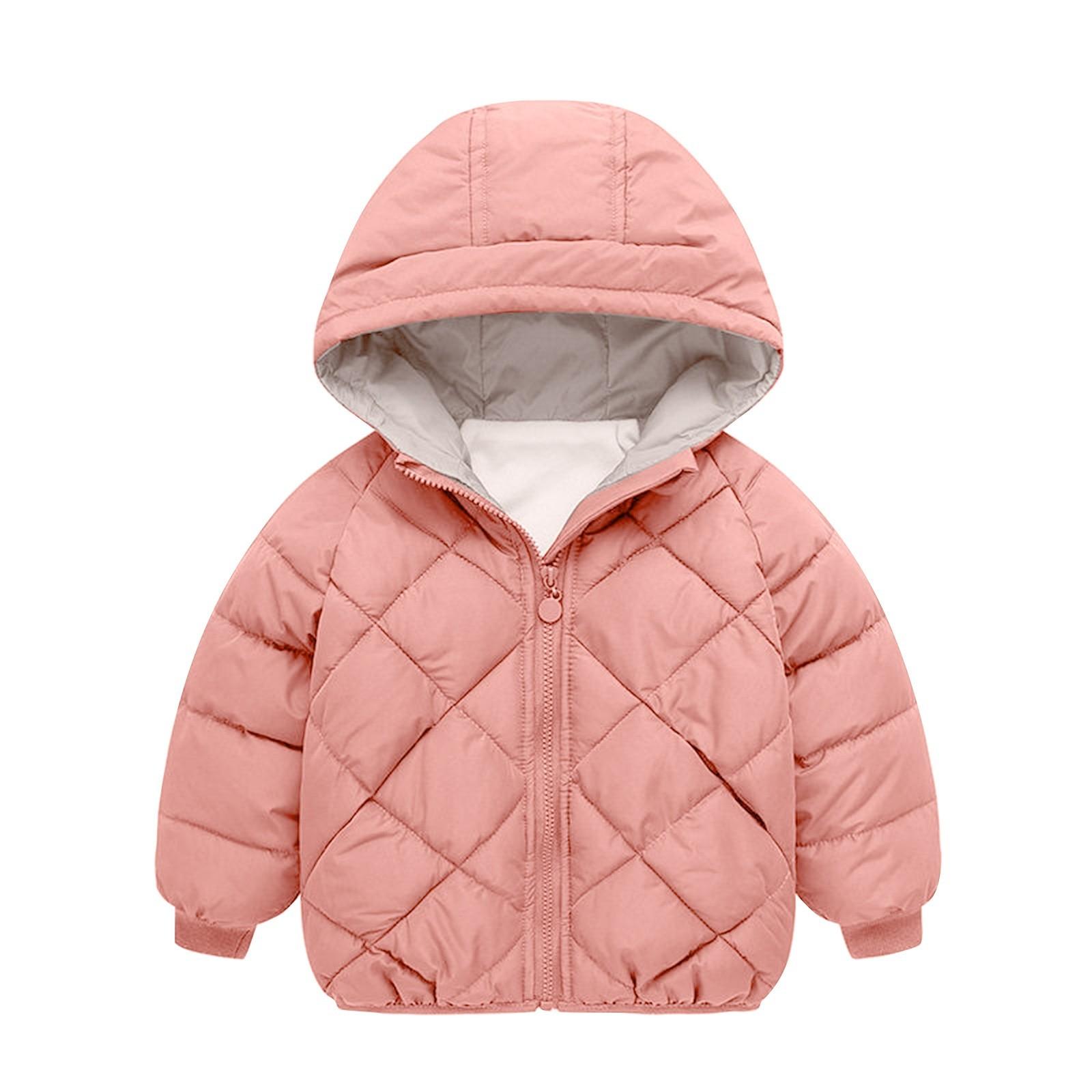 

And Winter Children s Cotton-padded Jacket For Boys And Girls With Thick Hooded Coat 140 рожевий