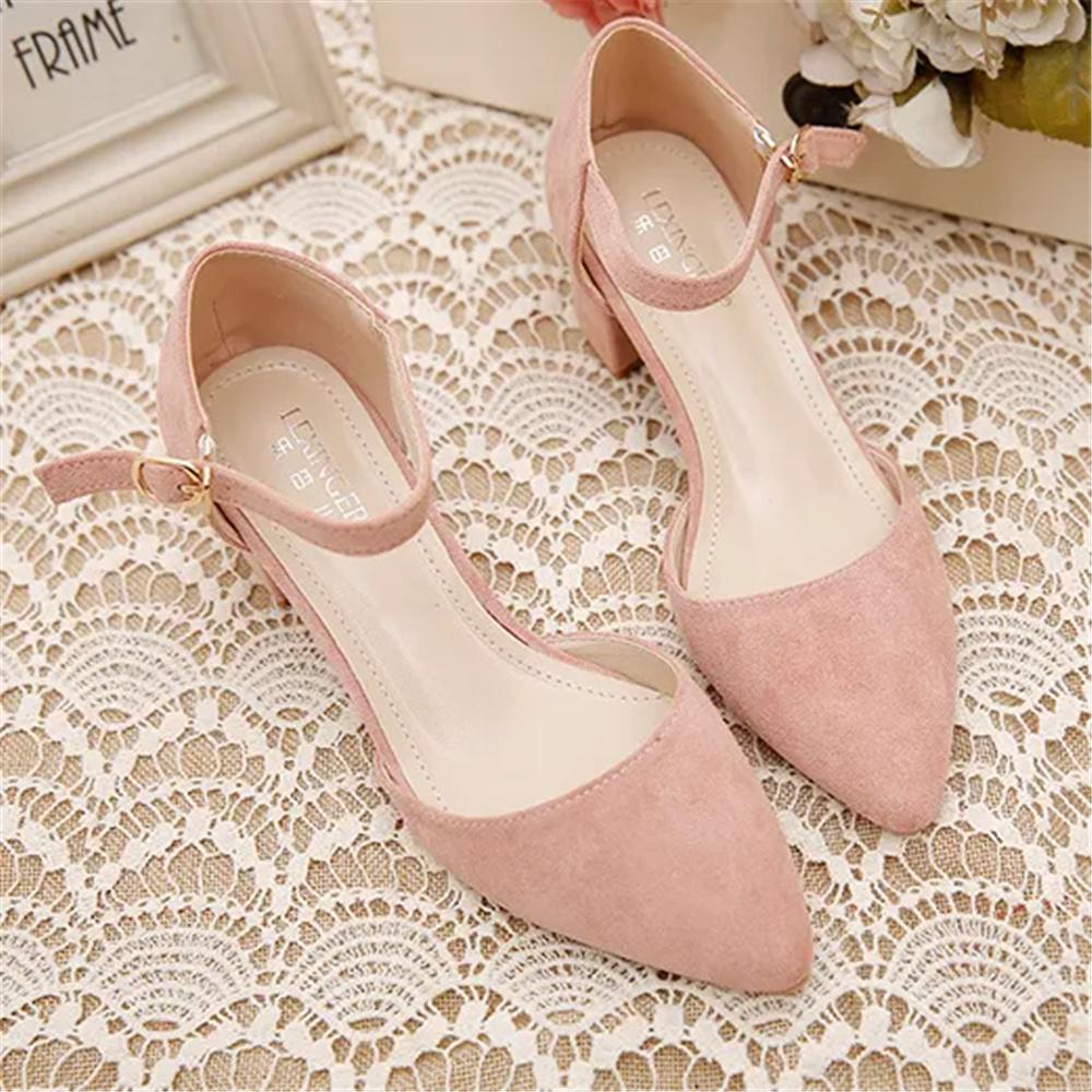 Zapatos De Mujer Women Classic Pointed Toe Black Spring & Summer Square Heel Shoes Lady Casual Office Work Pumps Ab657