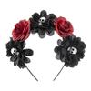 Skull Rose Hair Bands & Necklace Set Novelty Day of The Dead Headpiece  for Women