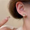Silver Needle Small Temperament Bow Pearl Stud Earrings Women's Style Simple Personality Earrings Korean Edition Fashion Earrings