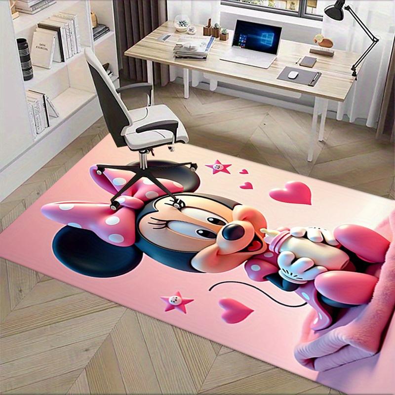 3D Printed Minnie Mouse,Pink,Hearts Anti-Slip Rug - Machine Washable Office Rug for Living Room, Bedroom, Office - Multiple Sizes