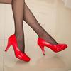 2024 Spring/Summer Women's Mid-Heel Round Toe Patent Leather Formal Shoes