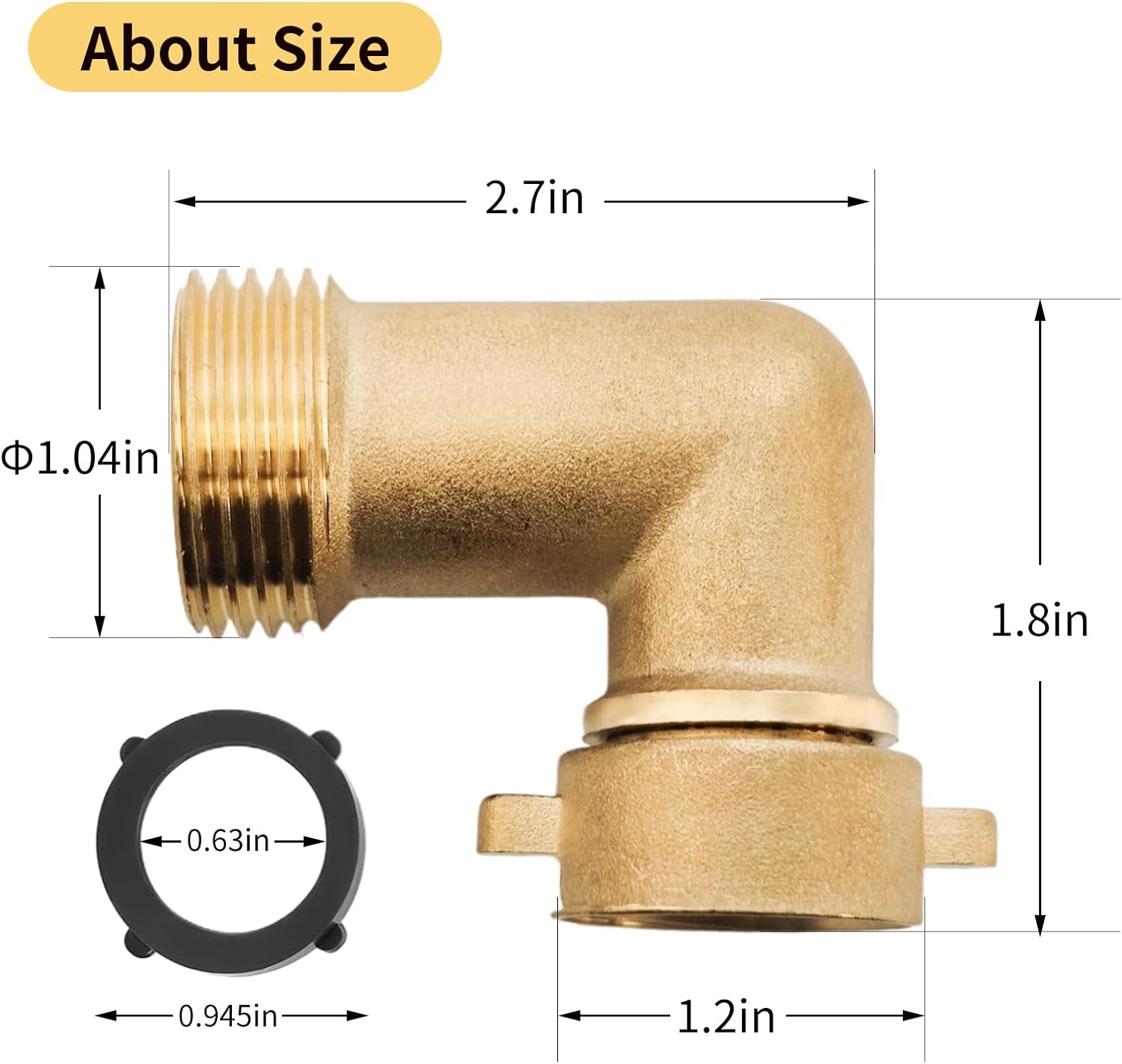 

3/4 Brass Elbow Hose Adapter Copper Garden Watering Irrigation Pipe Fittings Connect Repair Quick Connector Coupling Joint 3/4
