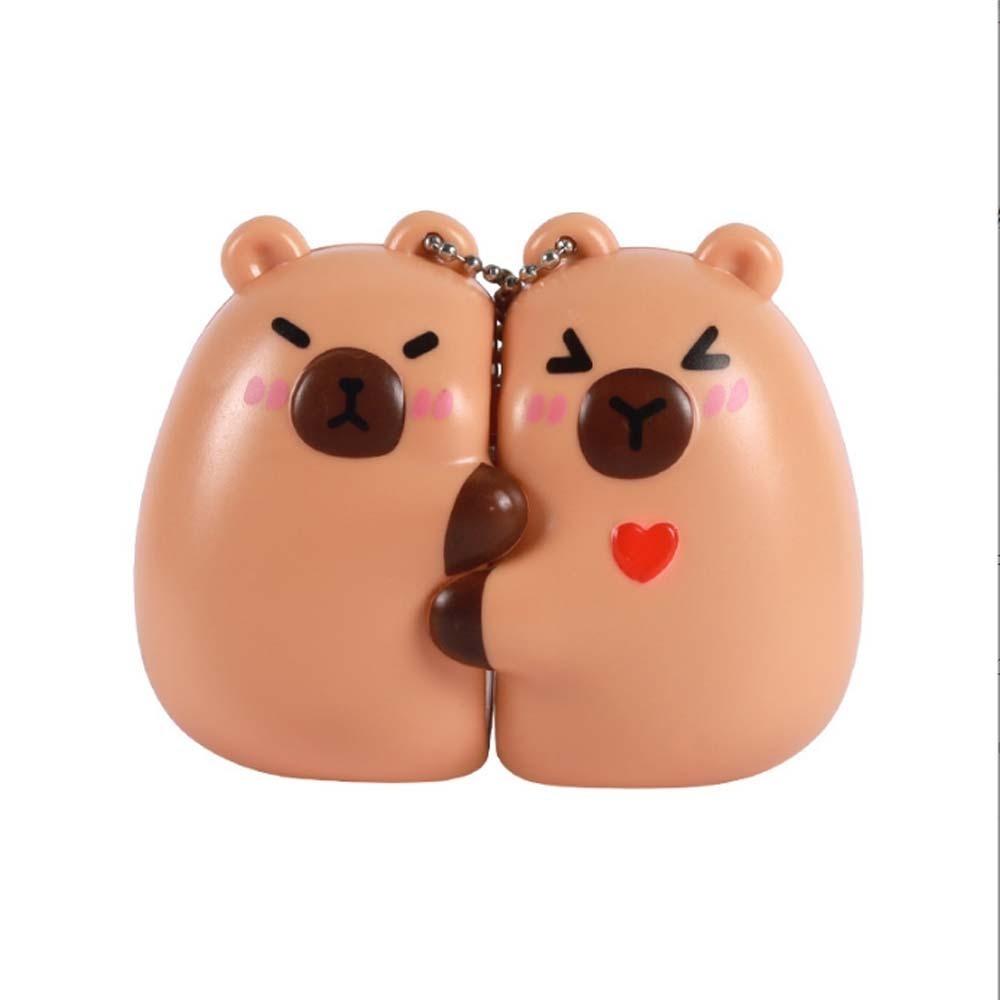 2pcs/set Cute Couple Pendants Plastic Bag Charm Funny Cartoon Animal Key Ring Boys