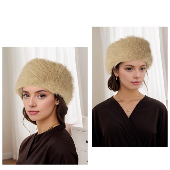 Damenhut Einfarbiges Design mit leerem Oberteil Wintermütze Winddicht Warm Kunstfuchsfellmütze Kaltwetter-Accessoires