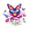 QT2093#15cm Butterfly and Floral Vinyl Sticker Self-adhesive, Suitable for Cars, Trucks, Motorcycles, Windows