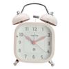 Student 3-inch Square Metal Bell Ring Alarm Clock Home Bedside Sweep Second Night Light Clock Quartz Clock