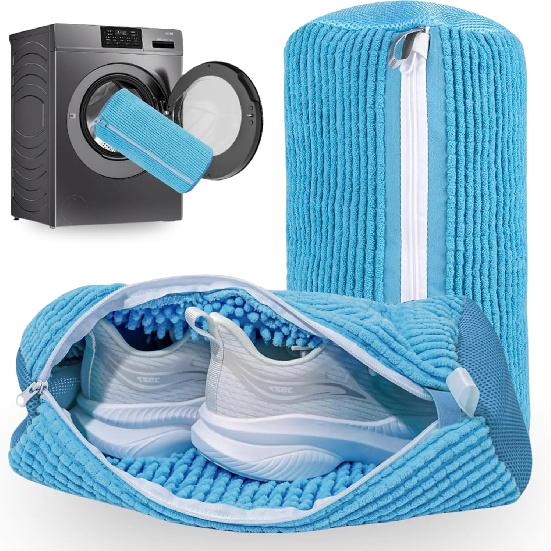 Shoe Washing Machine Bag - 360° Deep Clean Shoe Washing Bag for All Shoe Types - Durable Shoe Bag for Washing Machine - Laundry Shoe Bag with Fluffy