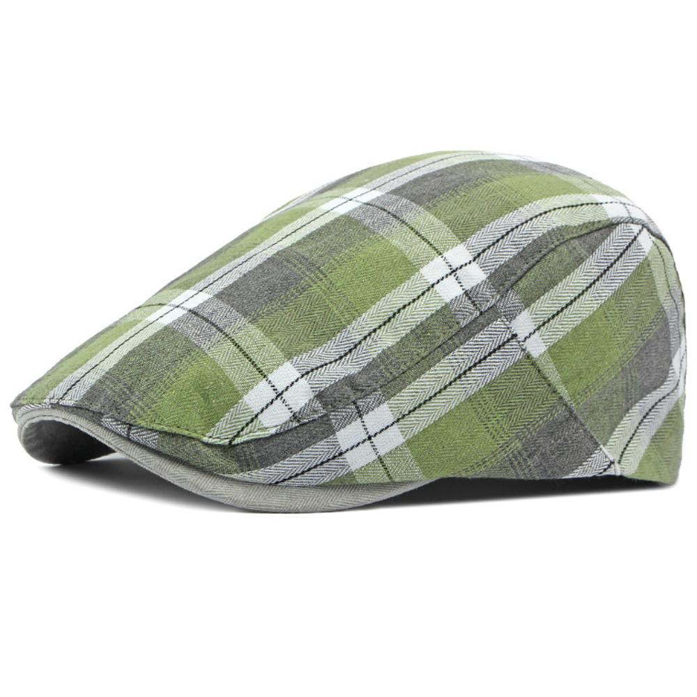 HT4637 Berets for Men Women Vintage Artist Painter Plaid Beret Hat Male Female Adjustable Ivy Flat Cap Spring Summer Beret Caps