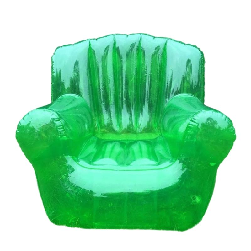 Transparenter aufblasbarer PVC-Sofastuhl Robuste Ausführung Ergonomisches Design Luftsofa zur Entspannung Außenbereich Garten Poolseite
