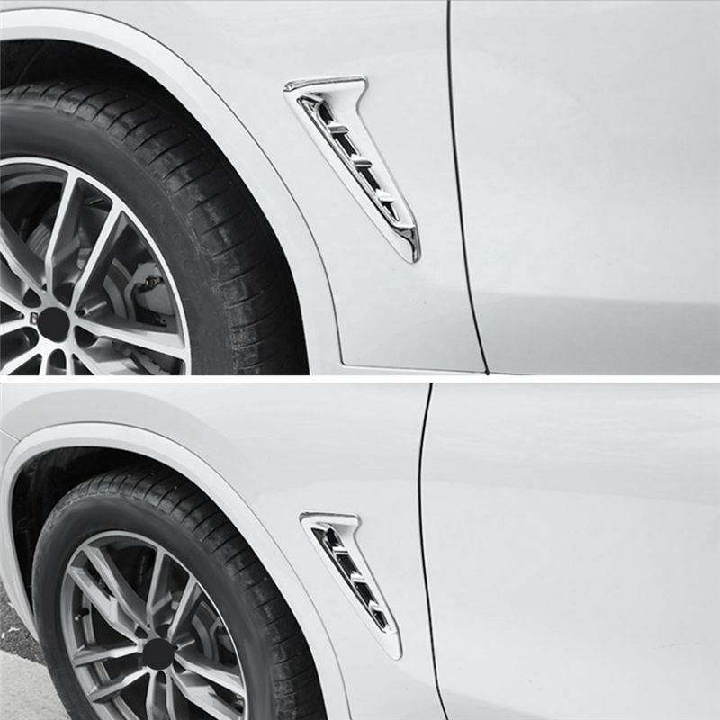 NEW-1Pair Front Side Fender Air Outlet Cover Trim For BMW X3 G01 X4 G02 2018-2025 Car Styling Vent Fender Accessories Chrome Sil