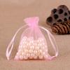 100Pcs Pink Organza drawstring gift bag, suitable for weddings, jewelry and gift bags