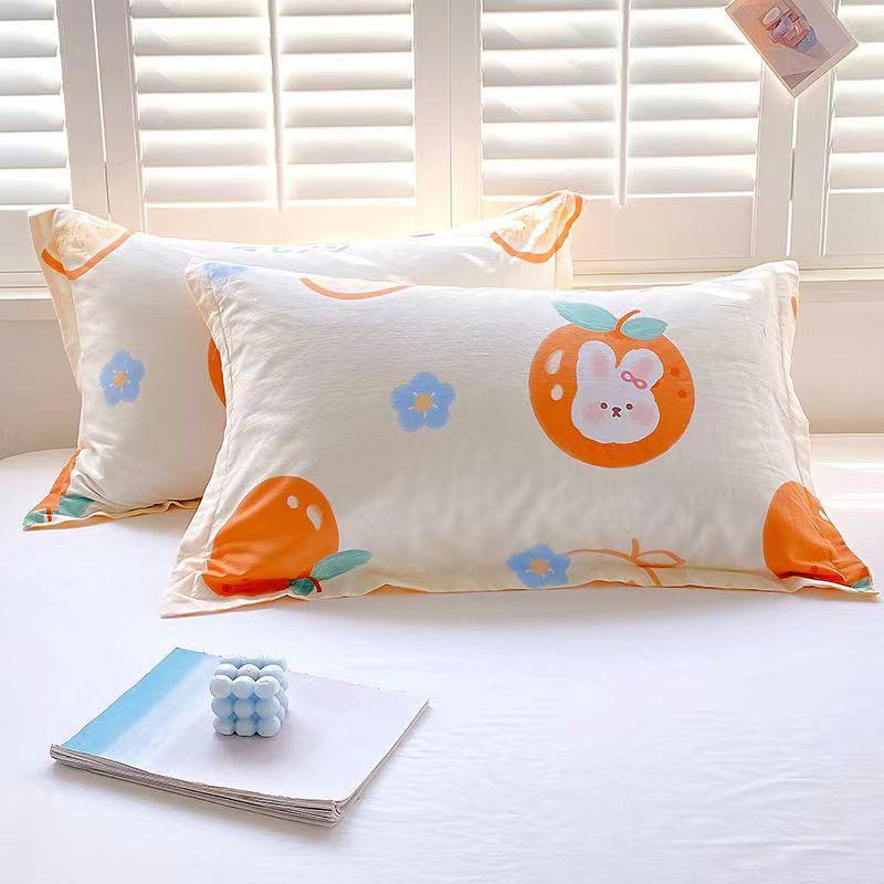 Ein Paar Kissenbezüge aus Twill-Baumwolle, 48 x 74 cm, für alle Jahreszeiten