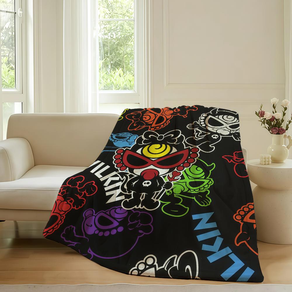 Fashion print H Hysteric M Mini Blanket For Sofa Office Bed Plane Travel Sleep Read Relax Camping Soft And Warm