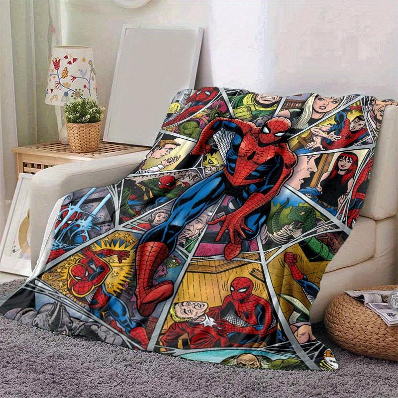 1pc Spider-Man Printing Blanket - Soft, All-Season Throw for Office Blanket, | Personalized Gift with Adorable Cartoon Design