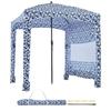 Beach Cabana, 1.83 x 1.83 m Beach Canopy with Side Wall, UPF 50+ Protection Easy Setup Cabana Tent with Sand Pockets, Large Outdoor Portable Shade,