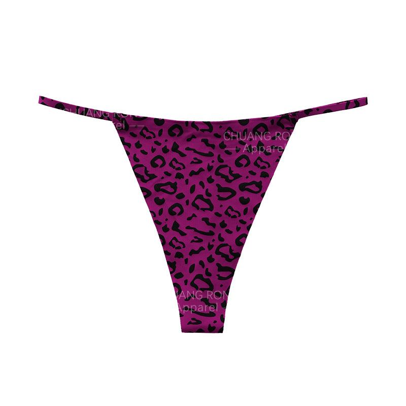 Sexy Leopard Print Thong Female Seamless Low Waist Hot Temptation Fitness T-briefs