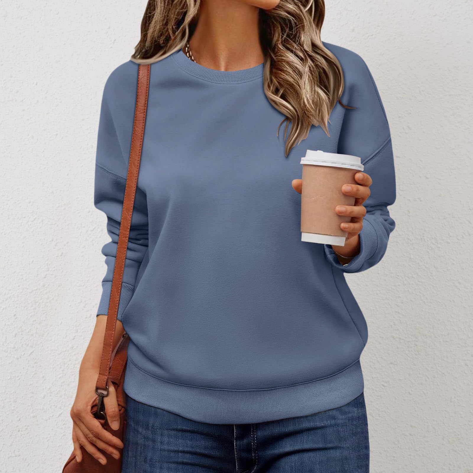 

Женская модная толстовка с длинными рукавами однотонной расцветки XL