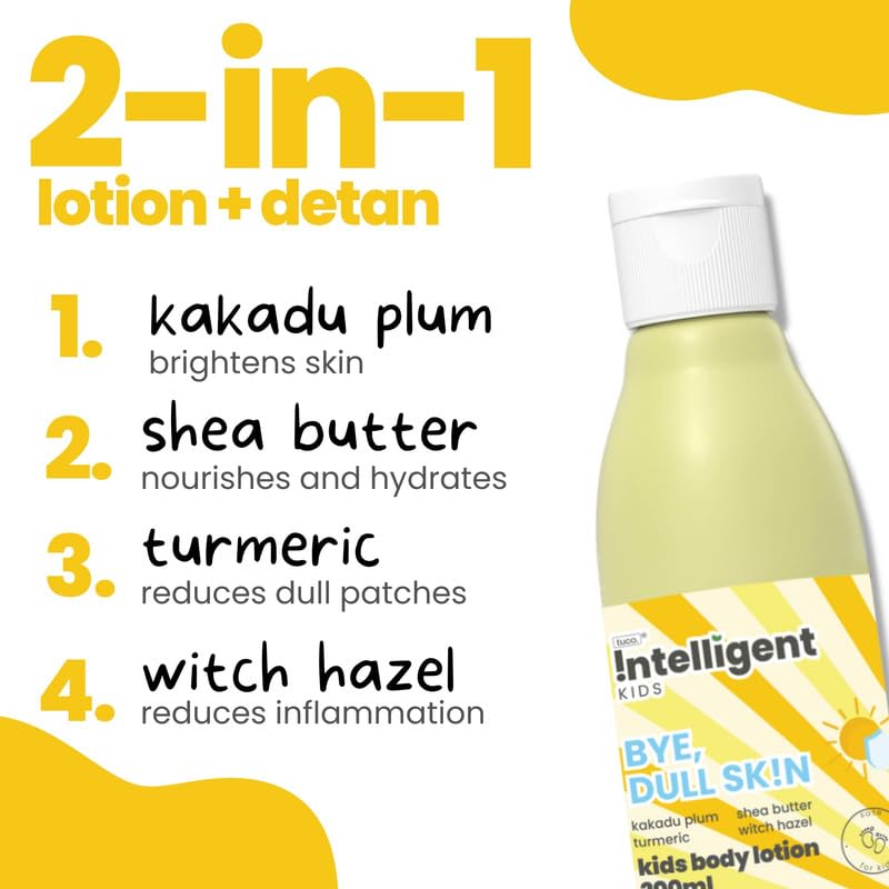 TuCo Kids Combo Pack - Mild Shampoo & Shower Gel (100ml Each), Dull Skin Body Lotion (200ml) for Ages 3+ Kids, Paraben & Sulphate Free