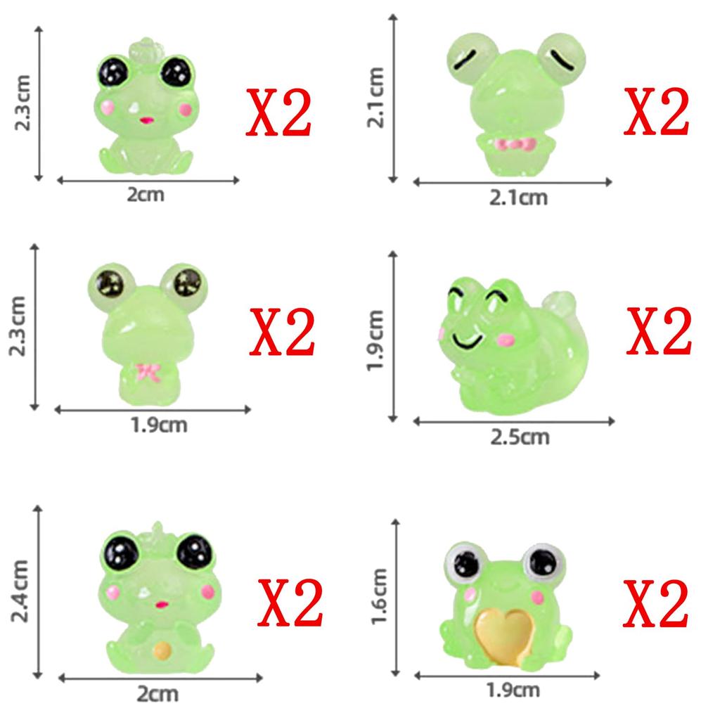 12 Cute Frog Resin Luminous Tree Elf Movie Character Garden Landscape Collection Gift Miniatures, Figurines, Decor, Bonsai, Ornaments,