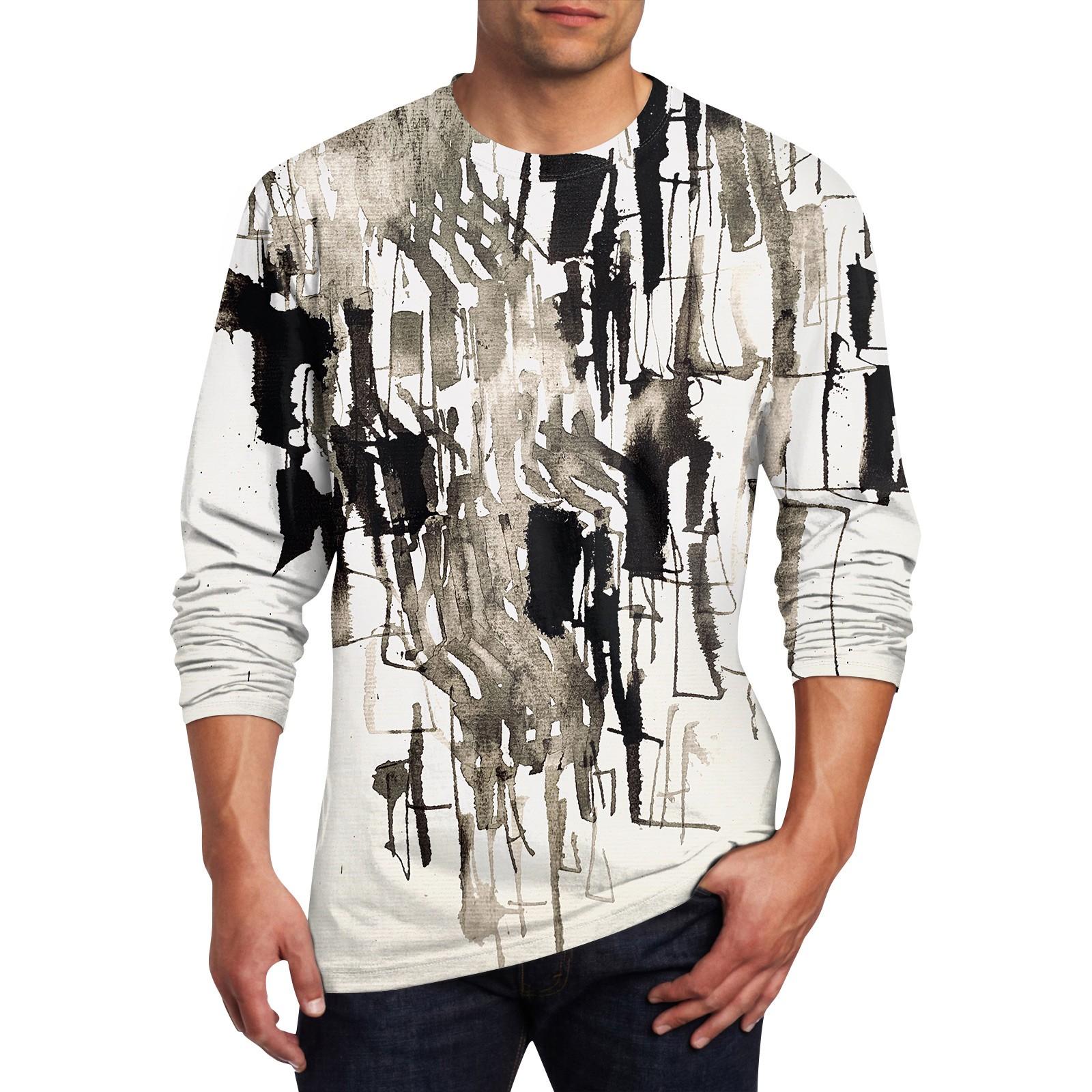 

Муж. Футболка Круглый вырез Одежда Одежда На открытом воздухе Длинный рукав С принтом Модельер Винтаж S хаки