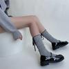 Japanese Style Fashion Middle Tube Calf Socks Women JK Girl Cute Bandage Bowknot Ruffke Trim Cotton Long Socks Stockings
