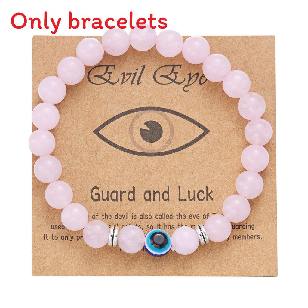 Fashion Frosted Bead Bracelet With Blue Eyed Design For Unisex Gift