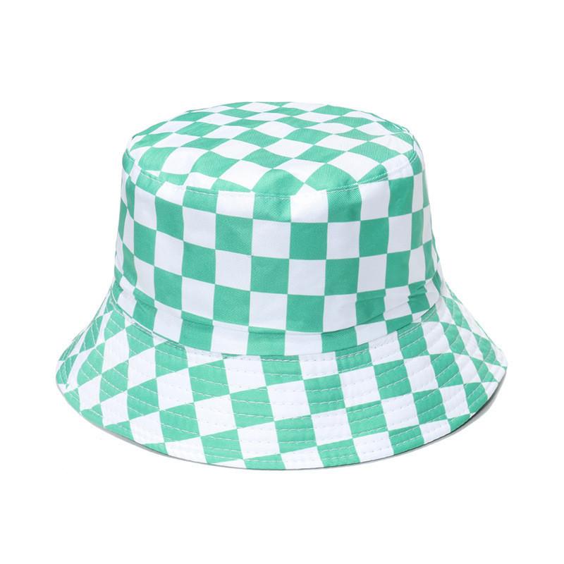 Stylish Retro Fisherman Hat Women's Sun Protection Plaid Bucket Hat Street Style