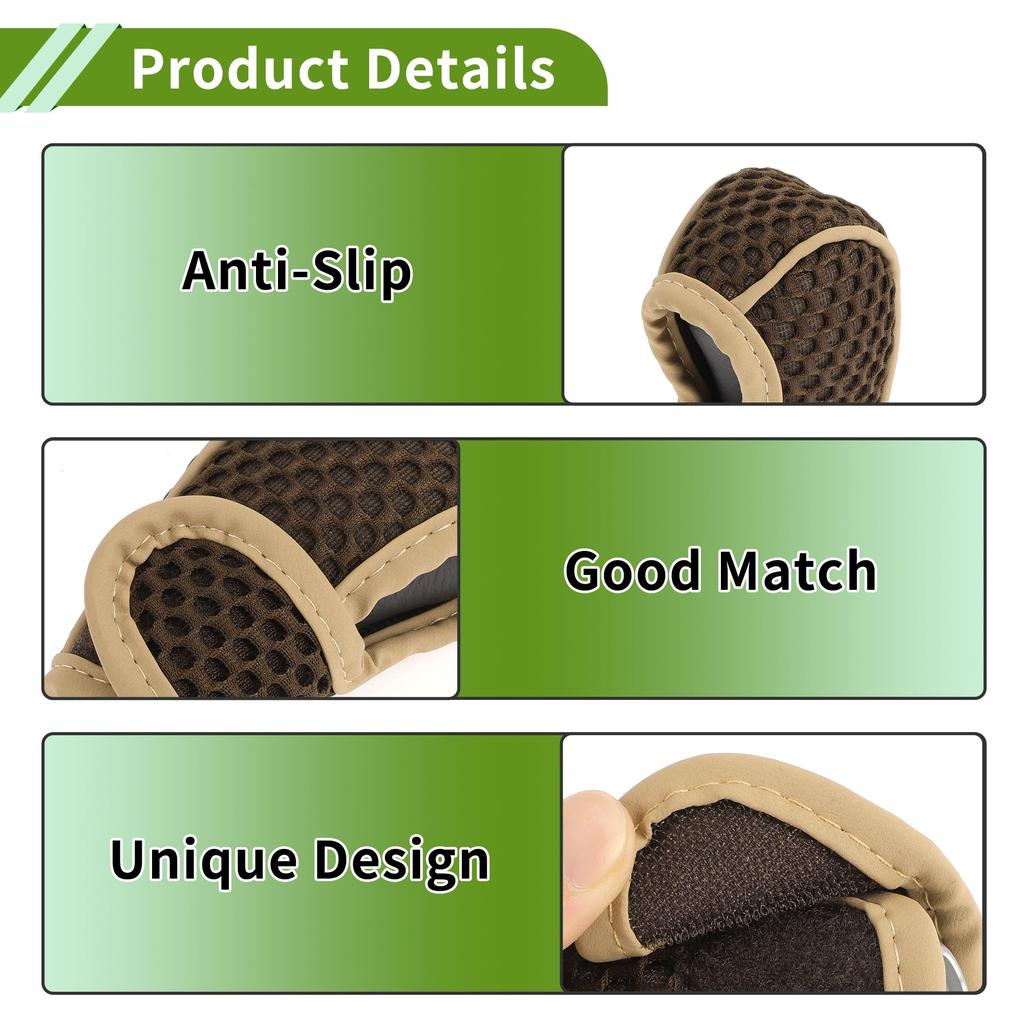 HOPESPANNER Universal Gear Shift Knob Cover Stick Shift Handle Protector Automotive Fabric 1Pc Anti Slip Dark Brown