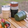 4pcs Stainless Steels Drinking Cup Outdoor Travel Coffees Milk Mugs Replacement Stackable Camping Cup with Cup Cover