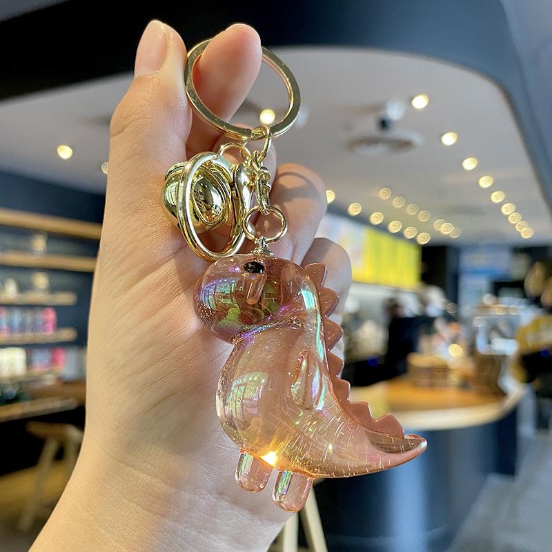 Colorful Dinosaur Acrylic Keychain - Cartoon Claw Machine Backpack & Car Pendant