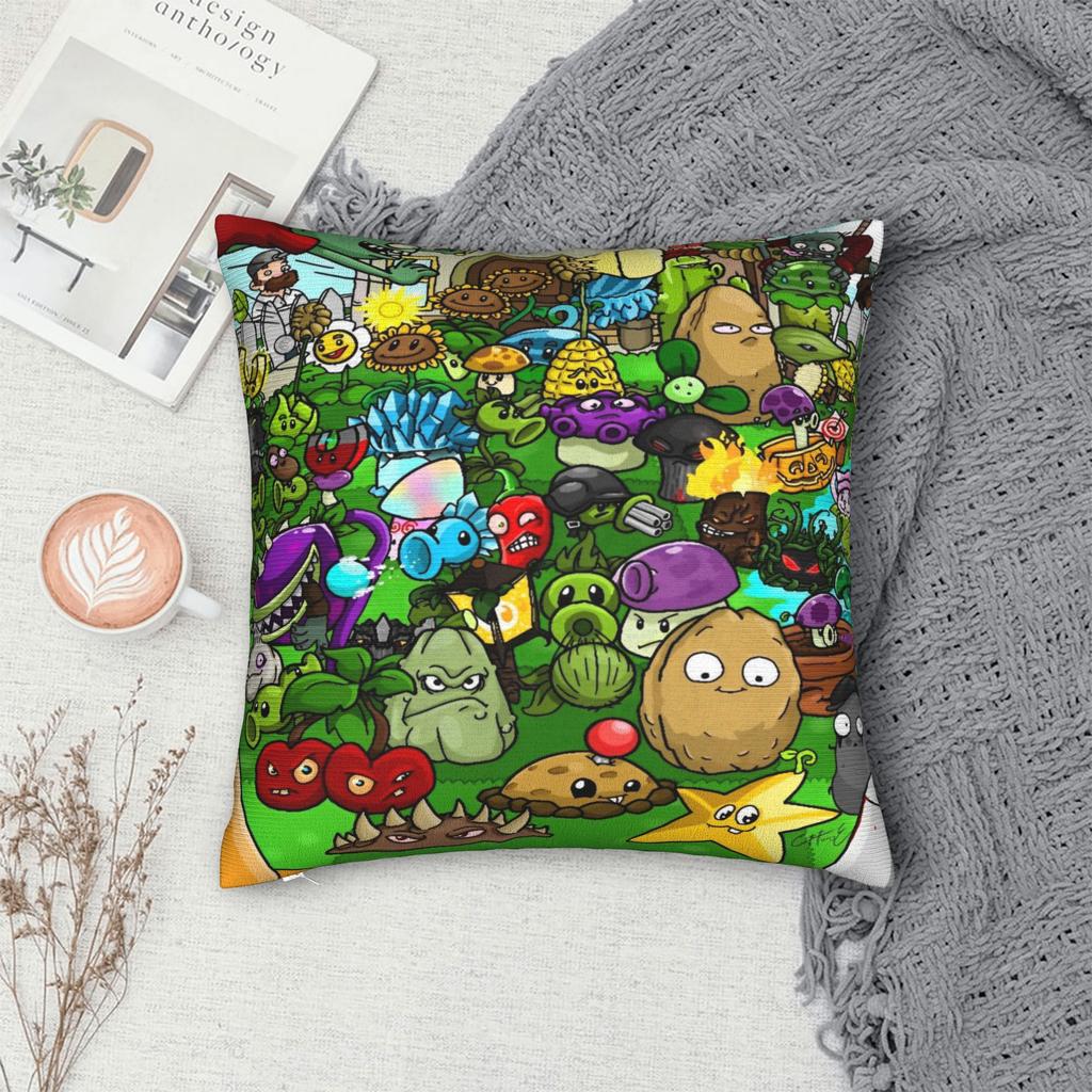 Y2K Home Plants Vs Zombies Decorations Pillowcase Stuff  Pillow Cover Square Multiple Sizes