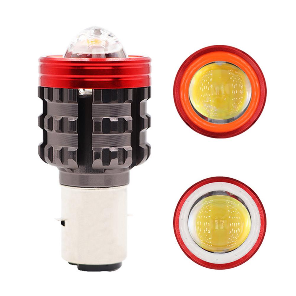 H4 Led Motorcycle Headlight BA20D H6 Angel Eye Motor Led Bulb Motorbike Head Lamp White Yellow High Low Beam DC 12-80V Universal