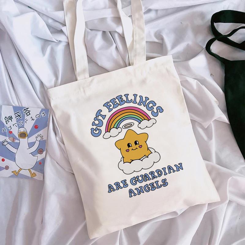 

Женская трендовая новая повседневная многоразовая сумка для покупок с принтом, женская парусиновая сумка-тоут, сумка большой вместимости, сумка для покупок с мультяшным принтом