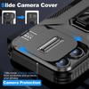 Military-grade Anti-fall and Anti-slip Camera Lens Slide Out Phone Case For iPhone 16 15 14 13 12  Pro Max Hardware Rotary Stand