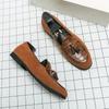 Nouveaux Mocassins Verts Tendance pour Hommes Flock Bout Rond Slip-On Glands Chaussures Formelles pour Hommes Marron Noir Taille 38-48
