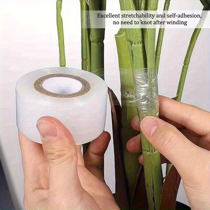 1 Rolle Selbstklebendes Pflanzenband für Baumveredelung, Verzweigung und Gartenstütze - Stark Nicht-Klebend, Flexibles Dehnbares Weißes Band