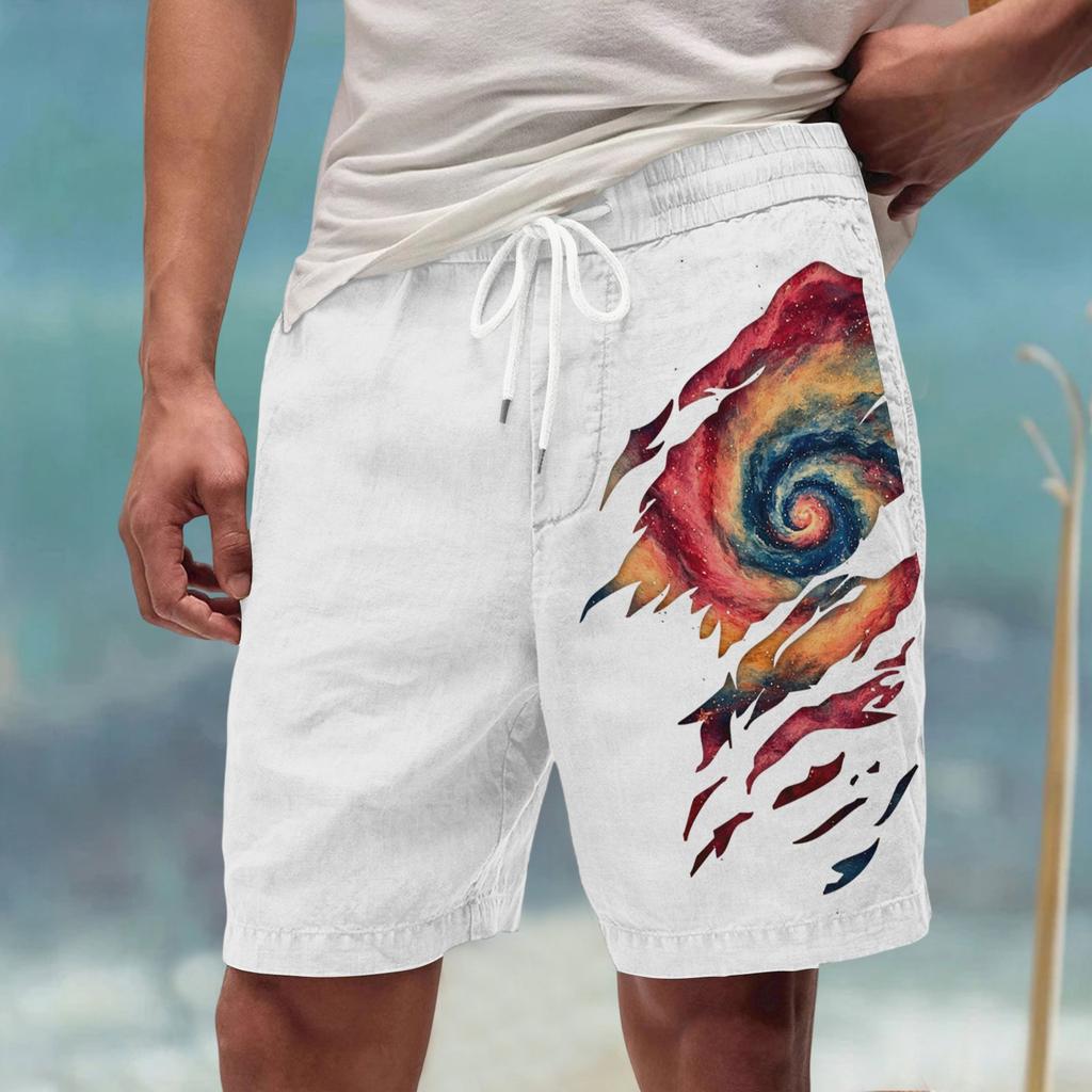 Męskie letnie, duże, swobodne, luźne spodnie sportowe, szorty plażowe