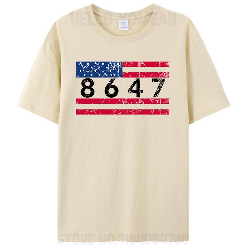 47 8647 86 Anti Prezident Impeach Klasické Vintage Meme s vlajkou USA Dámské Pánské Bavlněné Tričko Plus Size Topy