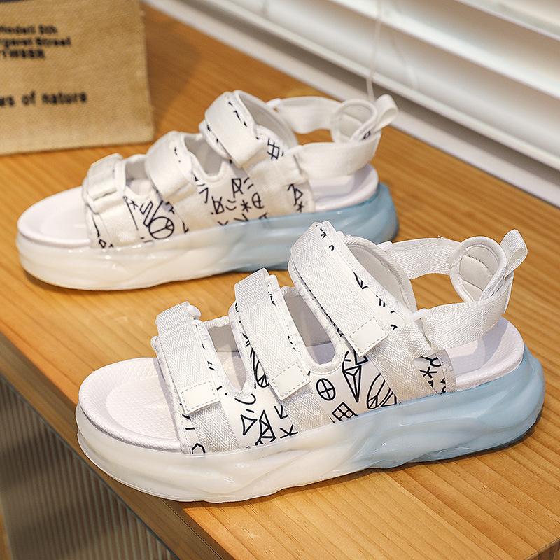 

Пляжные сандалии мужская обувь лето мужская верхняя одежда нескользящие износостойкие спортивные мальчики двойного назначения тапочки дезодорирующая обувь мужская 44 белый