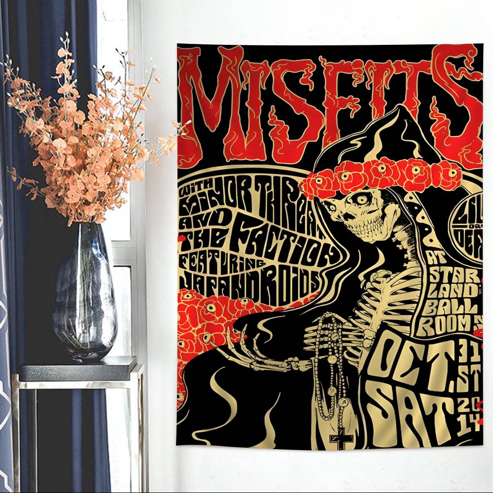 

Misfits Hot Printed Large Wall Tapestry Indian Buddha Wall Decoration Witchcraft Bohemian Hippie Wall Art Decor 74x94cm(29x37in)